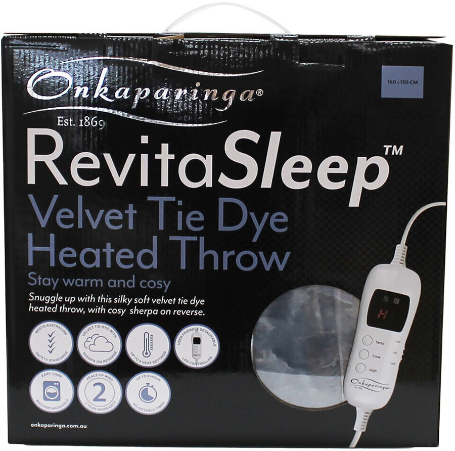 Onkaparinga RevitaSleep Velvet Tie Dye Heated Throw 64.99