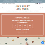 40% off All Orders with No Minimum Spend + $8 Shipping ($0 with $150 Order) @ Jack Harry and Ollie