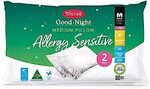 Tontine Goodnight Allergy Sensitive Medium Pillow 2 Pack $15.36 + Del ($0 with OnePass or Prime/ $39 Spend) @ Catch or Amazon AU