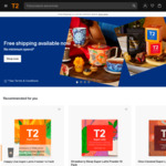 Free Standard Shipping (Save $10 for Orders Less than $50) with No Minimum Spend @ T2 Tea