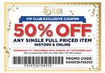 50% off Single Full Priced Item for VIP Member + $7.99 Delivery ($0 C&C/ in-Store/ $100 Order) @ Spotlight