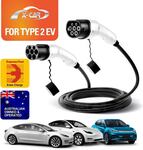 7kW 32A Type2 to Type 2 EV 5M Charging Charger Cable for BYD Tesla Model Y/3  $90.96 @ eBay