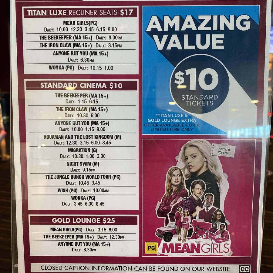 [SA] Standard Movie Tickets 10 Reading Cinemas (West Lakes) OzBargain