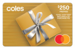 10% off Coles MasterCard Digital Gift Cards & Purchase Fees: $100 for $94.50, $250 for $231.30 @ Giftcards.com.au