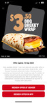 BBQ Brekky Wrap $3.50 @ Hungry Jack’s via App