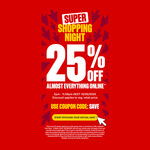 25% off Almost Everything Online (Exclusions Apply) + Delivery ($0 C&C) @ Supercheap Auto