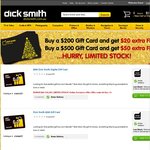 Dick Smith Digital Gift Cards - $500 for a $550 Card/ $200 for a $220 Card/ $100 for a $110 Card