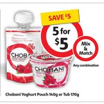 Chobani Greek Yogurt - 5 for $5 (Save $5) at Coles (Starts 26th Feb)