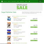 Sega Publisher Sale Xbox.com Games from $2.47AU (No Xbox Live Required)