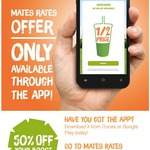 Mates Rates 50% off Boost Juice Via App