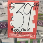 $50 iTunes Card for $39.99 @ Officeworks