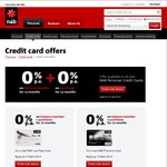 NAB 0% on Purchases AND 0% on Balance Transfers for 12 Months across all credit cards