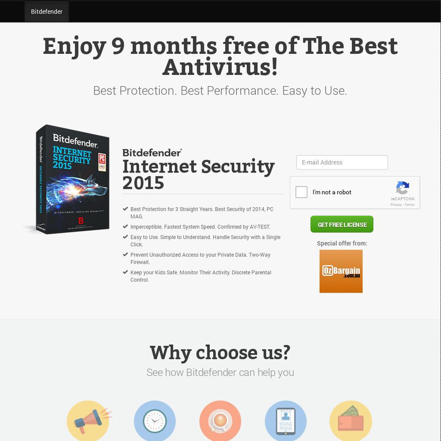 Бесплатный антивирус Bitdefender Internet Security 2015 на 6 месяцев