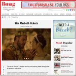 Win 1 of 20 Double Passes to See Macbeth (Total Value $680) from Bmag