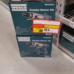 Wesco 18V Cordless Driver Drill and Impact Driver $62.10 @ Masters