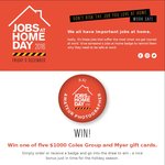 [VIC] Win 1 of 5 $1,000 Coles Group Gift Cards or 1 of 5 $500 Coles Group Gift Cards (All Entrants Receive a Free Badge)