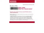 Get 20% Off One Full Priced Book - At Borders!!!