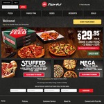 3 Large Pizzas Delivered $31.95 at Pizza Hut
