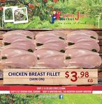 Chicken Breast (Skin on) - $3.98/KG @ Farmer Joes Market (VIC)