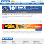 10% Store Credit for Click & Collect Orders @ The Good Guys (Max $100 Back, Minimum Spend $50, Excl. Apple and Gift Cards)