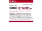 Get 20% Off One Full Priced CD - At Borders!!!