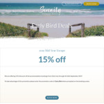 [NSW] 15% off Accommodation Booking @ Serenity Diamond Beach (Forster)