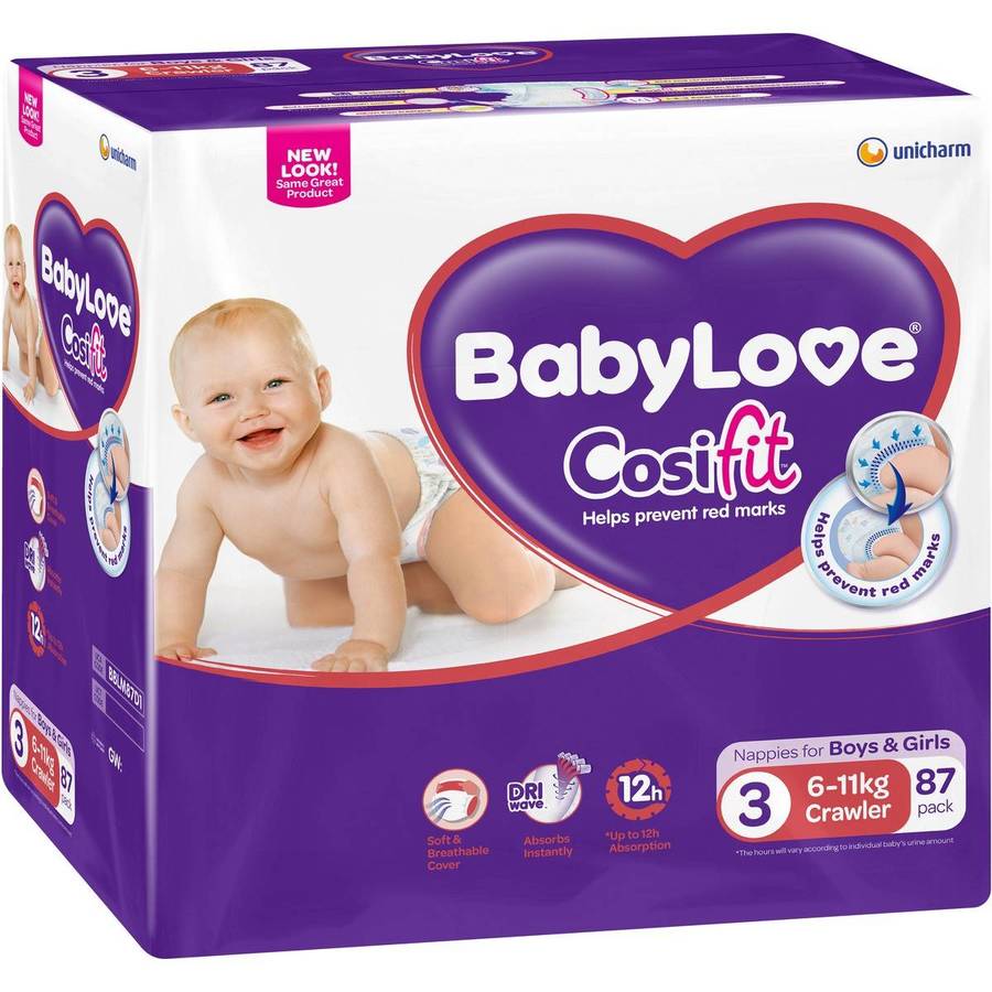 Babylove Cosifit Nappies 66-90pk $21 (Save $6) Online Only @ Woolworths