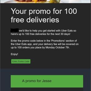 Uber Eats 100 Free Deliveries until 07/10 - OzBargain