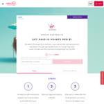 Earn 10 Points Per Dollar (Usually 5 Points) Spent on Virgin Australia Flights Booked by Oct 13 (Travel by 4/9/20)