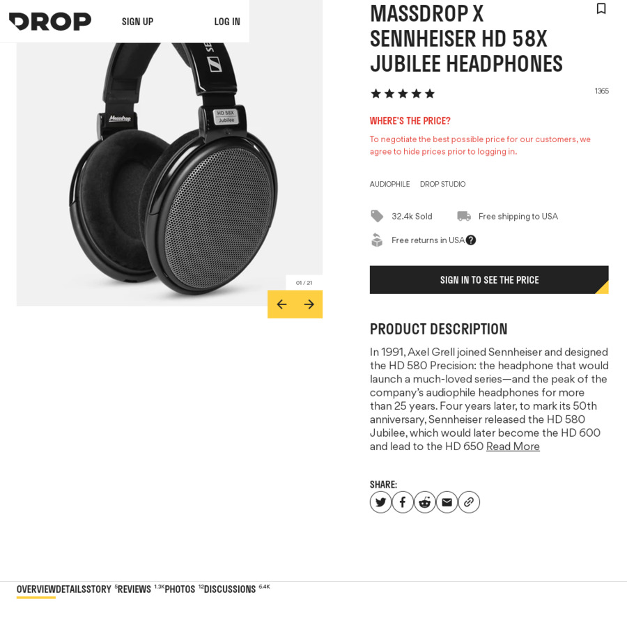 Drop x discount sennheiser hd 58x