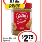 ½ Price Lotus Biscoff Spread Crunchy 380g or Smooth 400g $2.75 @ IGA