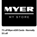 7% off Myer eGift Cards (Normally 5% off) @ Suncorp Benefits