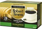 ½ Price Robert Timms Italian Espresso Style Coffee Bags 28 Pack $4.82 @ Woolworths