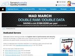 Double Ram & Double Data: ServersAustralia DedicatedServerStarterSeries -Min Saving of $1500-2500yr