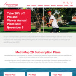 30% off Aerometrex MetroMap 2D - Viewer Plan $38.50/Month, Pro Plan $115.50/Month @ MetroMap (Historical Aerial Image Provider)