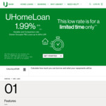UBank Home Loan 1.99% Variable and Comparison Rate, 80% LVR (Limited Time for New Customers / Call for Existing Customers)