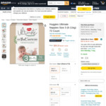 Huggies Ultimate Nappies Sizes 3, 5 $29/Box ($26.10 S&S) + Delivery ($0 with Prime/ $39 Spend) @ Amazon AU