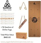 Win a $460 Yoga Package Inc. Yoga Mat With Alignment Lines, Adidas Cork Yoga Block and 70 Online Yoga Sessions from YogaTribe