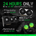 GPU: XFX RX 6800 $549, Gigabyte RTX 4070 $679, MSI RTX 4070 Ti Super $1139 + Delivery ($0 to Metro/ C&C) + Surcharge @ Scorptec