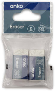 Anko Mini Erasers 2-Pack $0.10 + Delivery ($0 C&C/ in-Store/ OnePass/ $65 Order) @ Kmart
