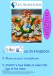 Free Water or Chips with Facebook like at Al's Seafoods Seaforth