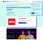 Hoyts Adult Tickets $12.50, LUX Tickets $32 (Valid Monday - Thursday) + Booking Fee @ Student Edge (Membership Required)