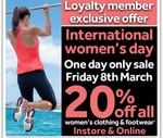 REBEL 20% off Women's Clothing and Footwear, One Day Only! Friday 8 March