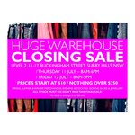 Lisa Ho Warehouse Closing Sale - Warehouse Is in Surry Hills, NSW, from $10 to $250