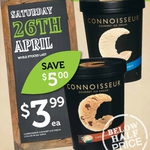 Connoisseur Ice Cream 1L $3.99 @ Supabarn (ACT/NSW) on Saturday 26 Apr 14