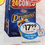 Peters Drumstick 24 Pk $17.99 ($0.75 Per Cone) @ Supa IGA Vic 28 May
