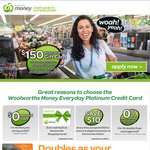 $150 Gift Card after 1st Purchase - Woolworths Money Everyday Platinum Credit Card (No Annual Fee 1st Year)
