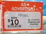 Vodafone $30 Prepaid Starter Pack for $10 with EDR @ Big W