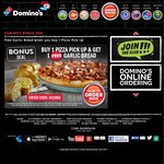 Free Garlic Bread, 1.25l Drink and Chicken Kicker Bites with 1, 2 and 3 Pizzas Pickup @ Domino's