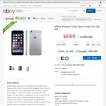 Apple iPhone 6 16GB Space Grey $689 Delivered (Grey Import) @ Kogan eBay Group Buy
